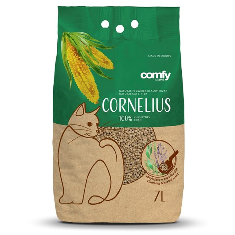 Comfy Cornelius Naturalny Żwirek Kukurydziany dla Kota z Aromatem Ziół 7l
